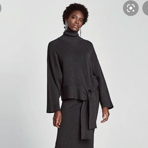 Zara oversized knit sweater with Bow!